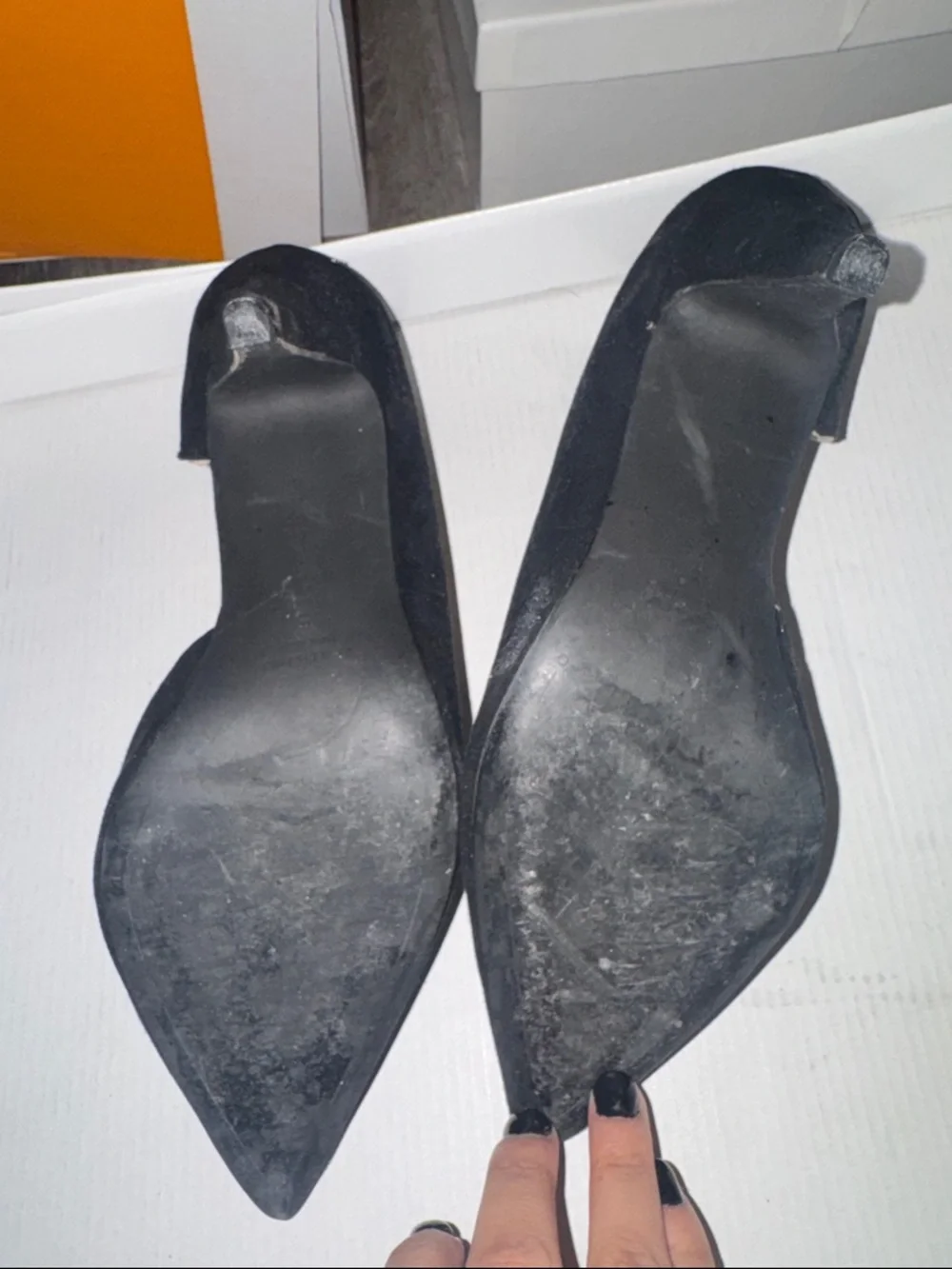 Zara Black Pointed-Toe D'Orsay Heels - Picture 4 of 5